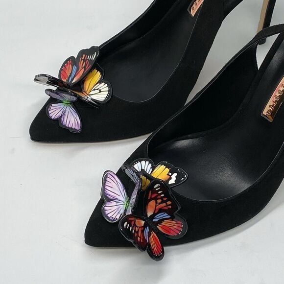 Sophia Webster Vanessa Butterfly Suede Slingback Pump size 41 - Picture 7 of 13
